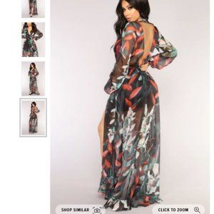 Fashion Nova Wild Thorns Floral Dress, size medium